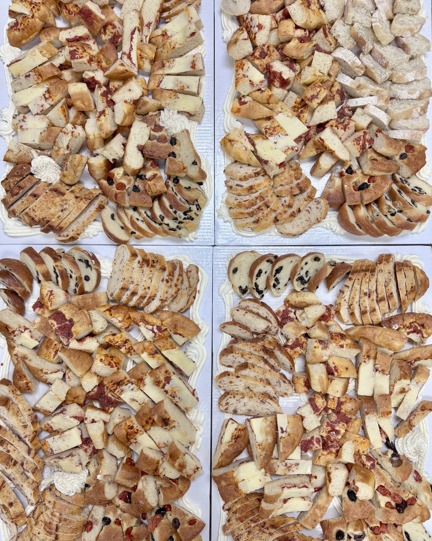 Assorted sliced bread board with mascarpone