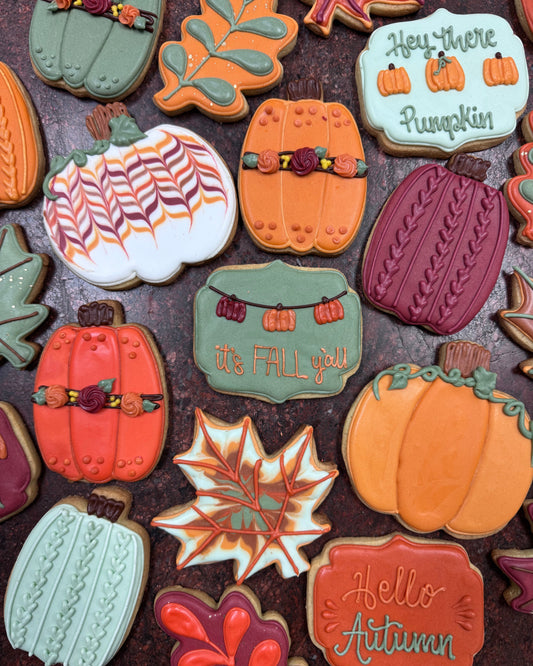 Fall decorated royal iced cookies