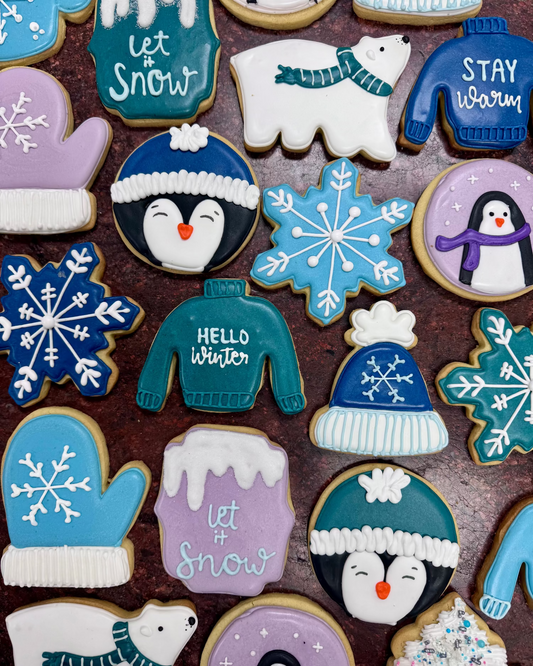 Winter Royal Iced Cookies