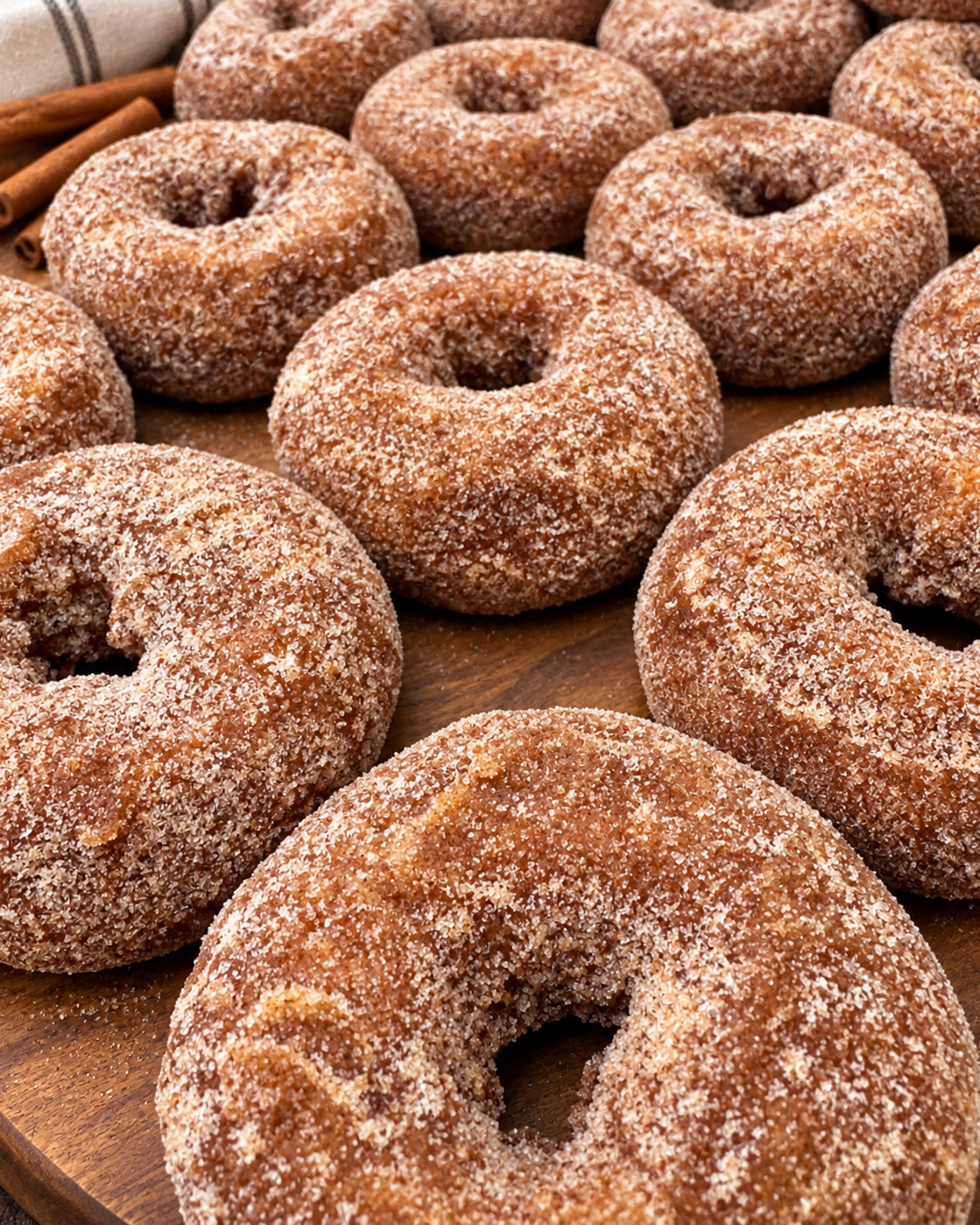 Apple Donuts with Cinnamon Sugar