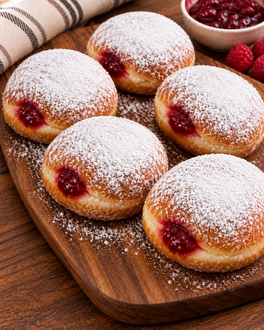 Raspberry Filled Bomboloni