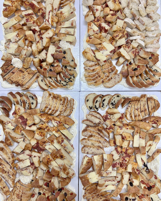 Assorted sliced bread board with mascarpone 