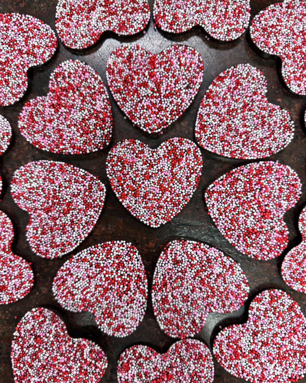 Chocolate Heart Nonpareils